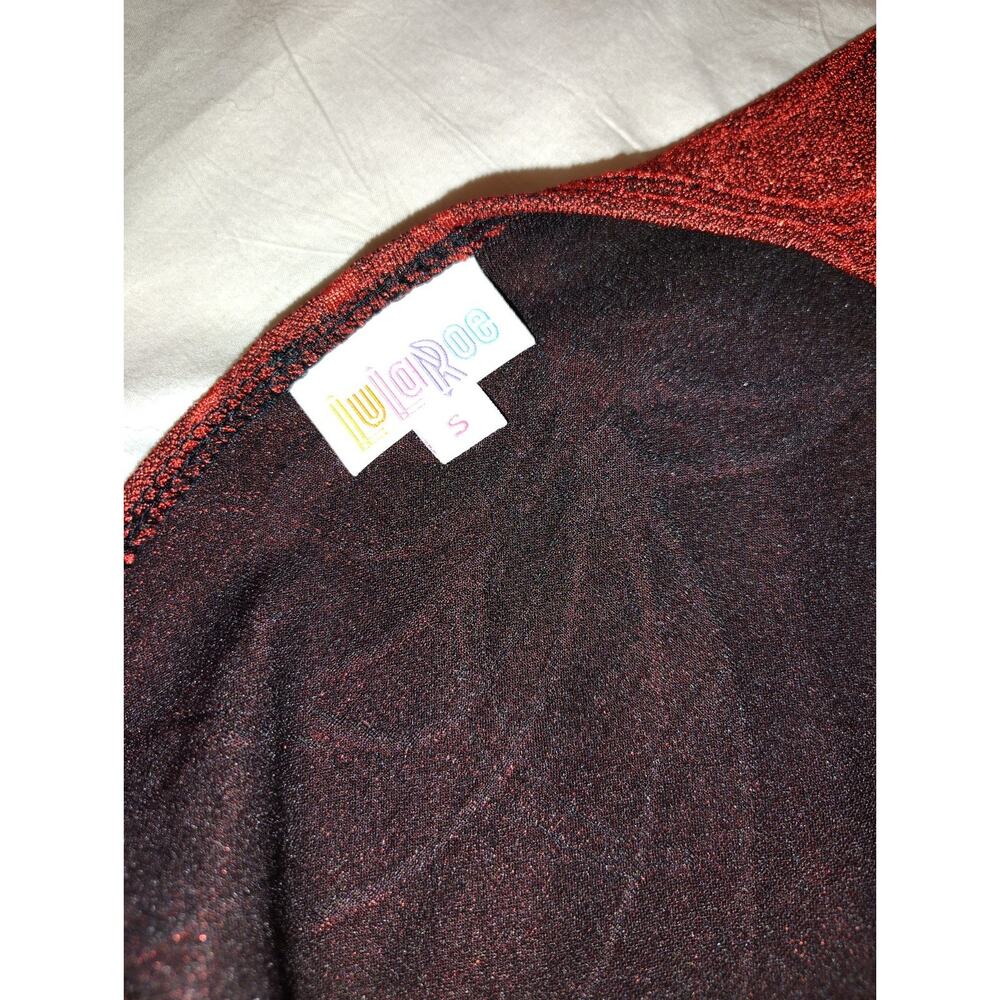 Lularoe Shirley Small NWT Kimono Open Cardigan Scarlet Red Floral New - Picture 3 of 4